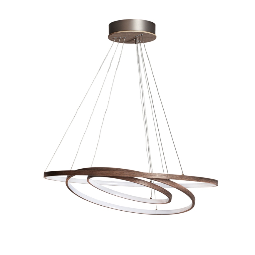 ByRydens - Lampadario LED a cavo TRIONE LED/45W/230V marrone Ø 80 cm