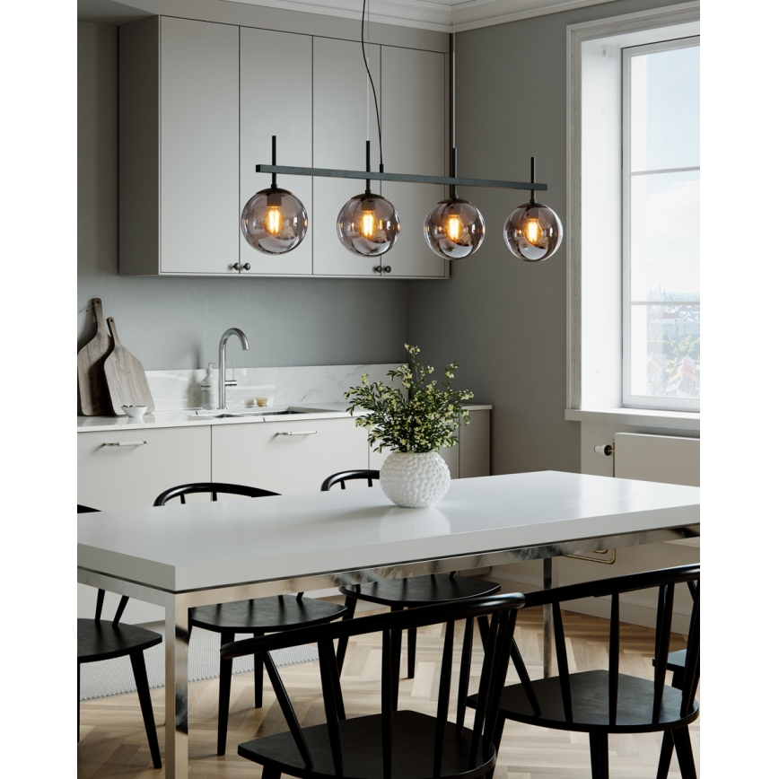 ByRydens - Pendelleuchte an Stahlseil BOYLE 4xE27/8W/230V