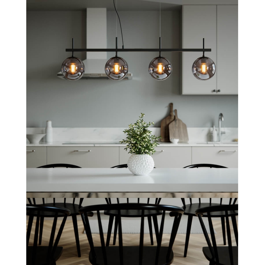 ByRydens - Pendelleuchte an Stahlseil BOYLE 4xE27/8W/230V