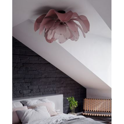 ByRydens - Lampadario da soffitto a montaggio superficiale LOU LOU 1xE27/8W/230V rosa