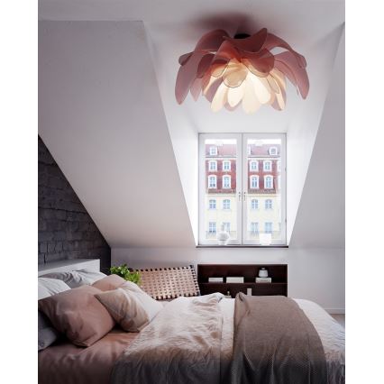 ByRydens - Lampadario da soffitto a montaggio superficiale LOU LOU 1xE27/8W/230V rosa