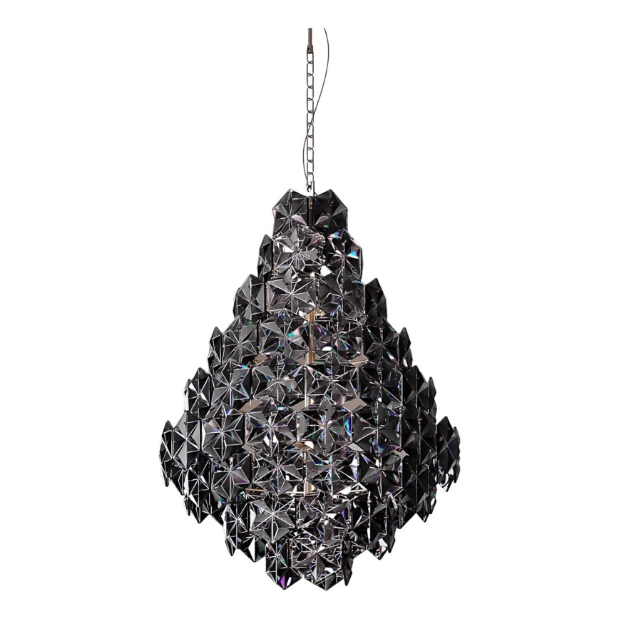 ByRydens - Kronleuchter an Kette MONARQUE GRANDE 11xE14/5W/230V schwarz d 58 cm