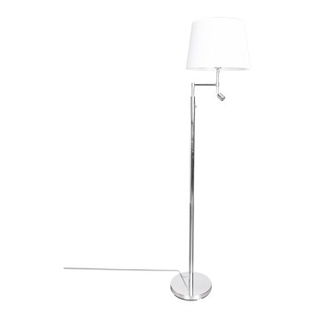 ByRydens - Lampadaire ORLANDO 1xE27/5W/230V + LED/3W blanc/chrome brillant d. 36 cm