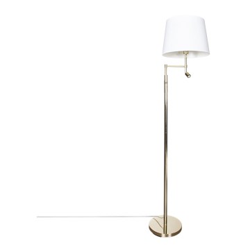 ByRydens - Lampadaire ORLANDO 1xE27/5W/230V + LED/3W blanc/doré d. 36 cm