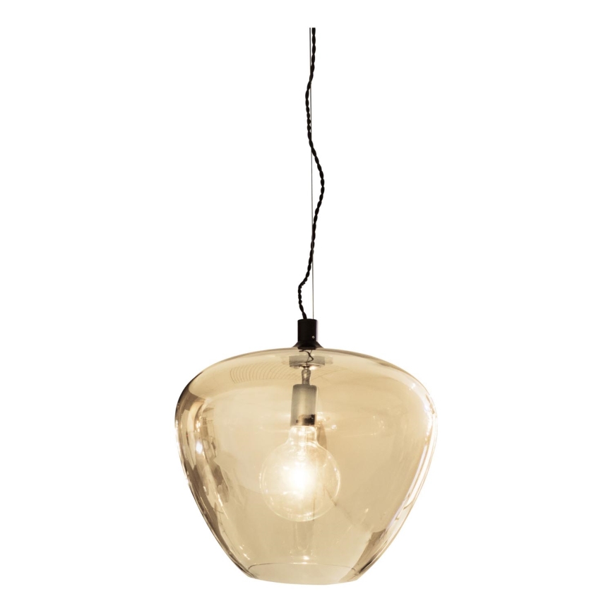 ByRydens - Lampadario a sospensione con filo BELLISSIMO 1xE27/8W/230V fumé/marrone diametro 40 cm