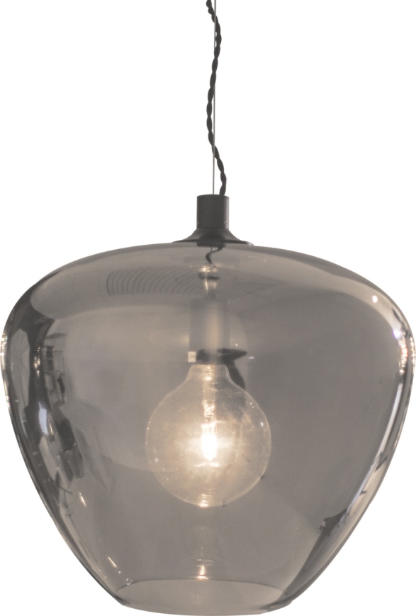 ByRydens - Lampadario a sospensione con filo BELLISSIMO 1xE27/8W/230V fumé/nero diametro 40 cm