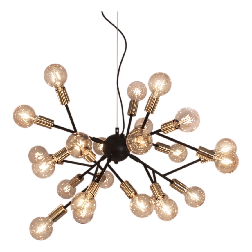 ByRydens - Lampadario a sospensione con filo HEROES 24xE27/5W/230V nero diametro 80 cm