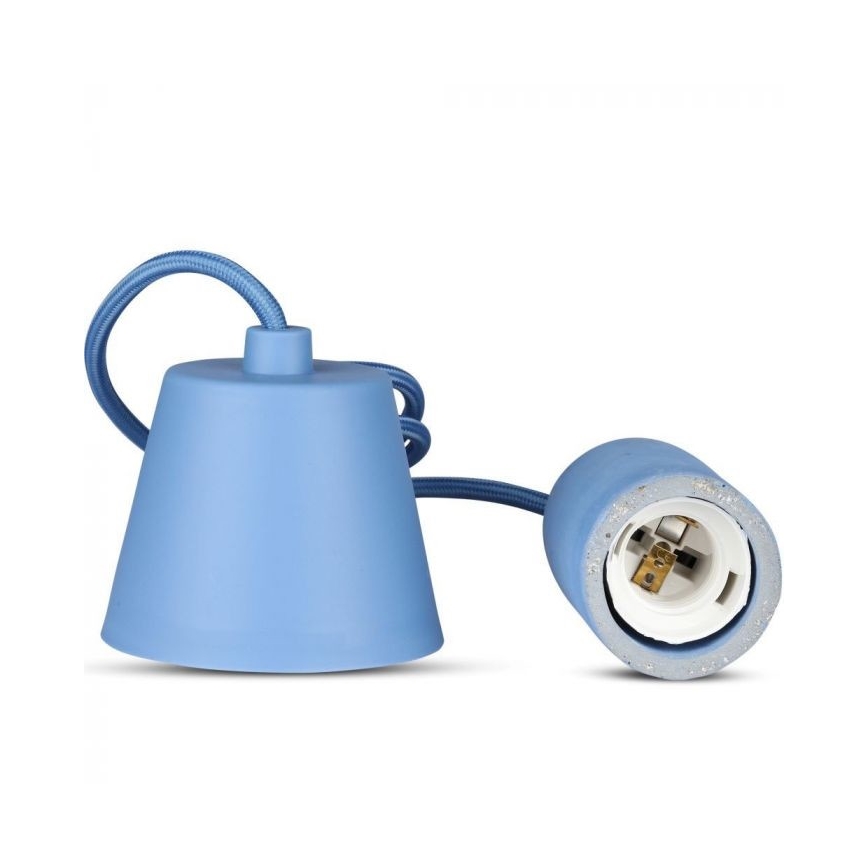 Câble d'alimentation 1xE27/60W/230V béton/bleu