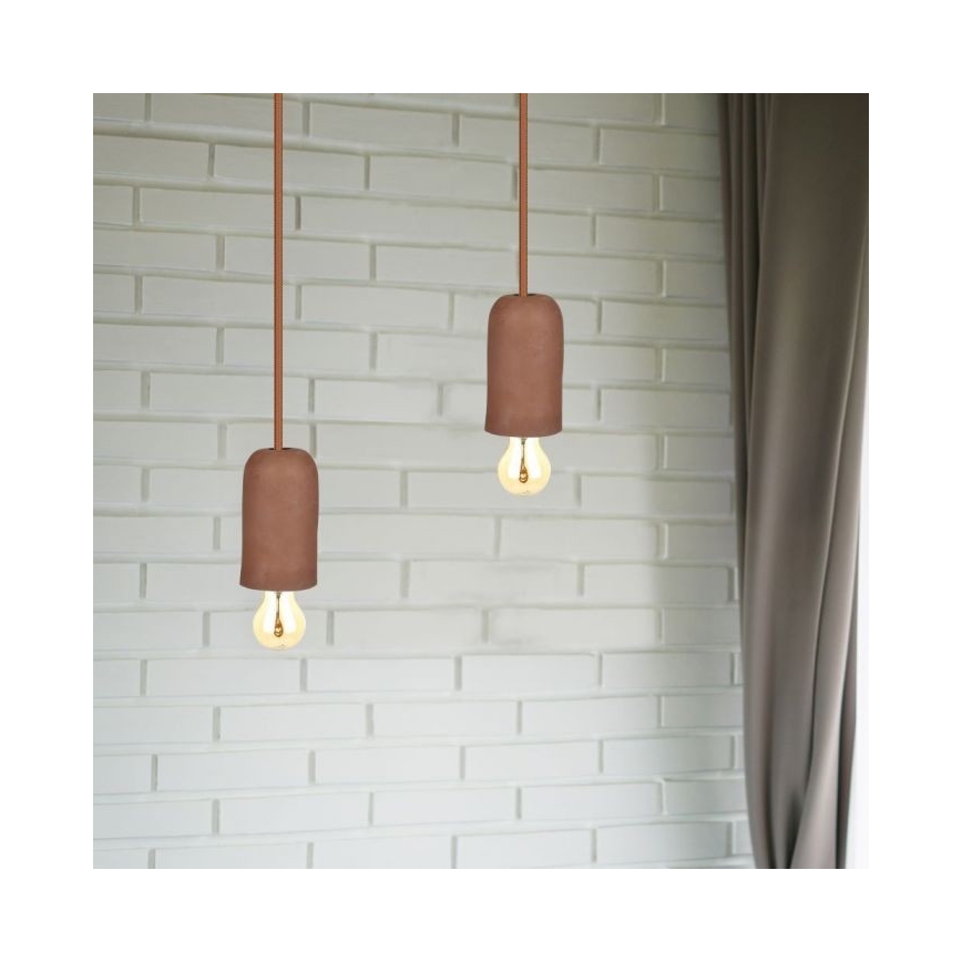 Câble d'alimentation 1xE27/60W/230V béton/marron