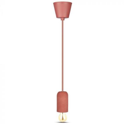Câble d'alimentation 1xE27/60W/230V béton/rouge