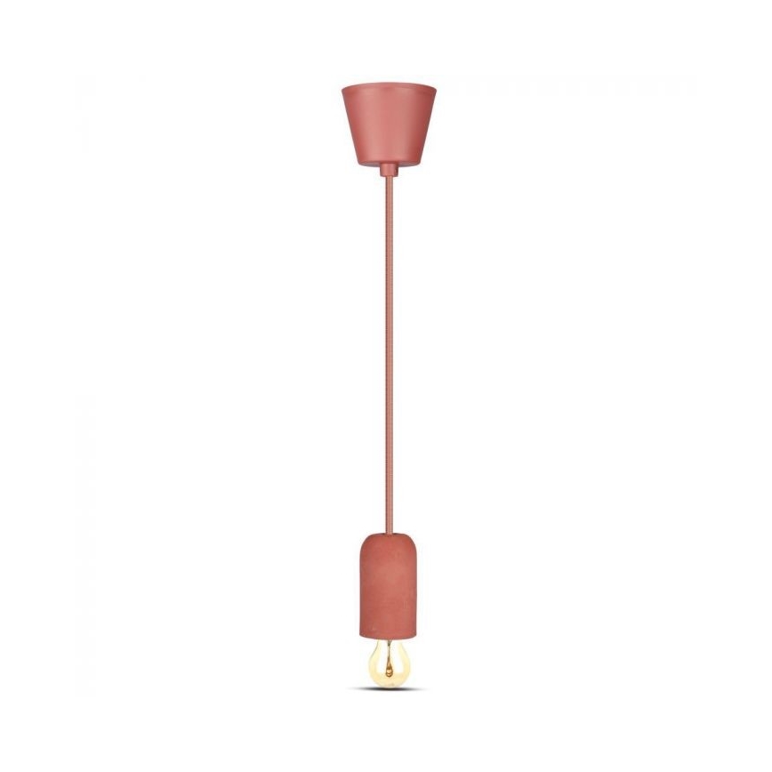 Câble d'alimentation 1xE27/60W/230V béton/rouge