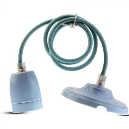 Câble d'alimentation 1xE27/60W/230V bleu/porcelaine