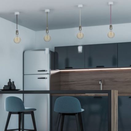 Câble d'alimentation 1xE27/60W/230V jaune/chrome brillant