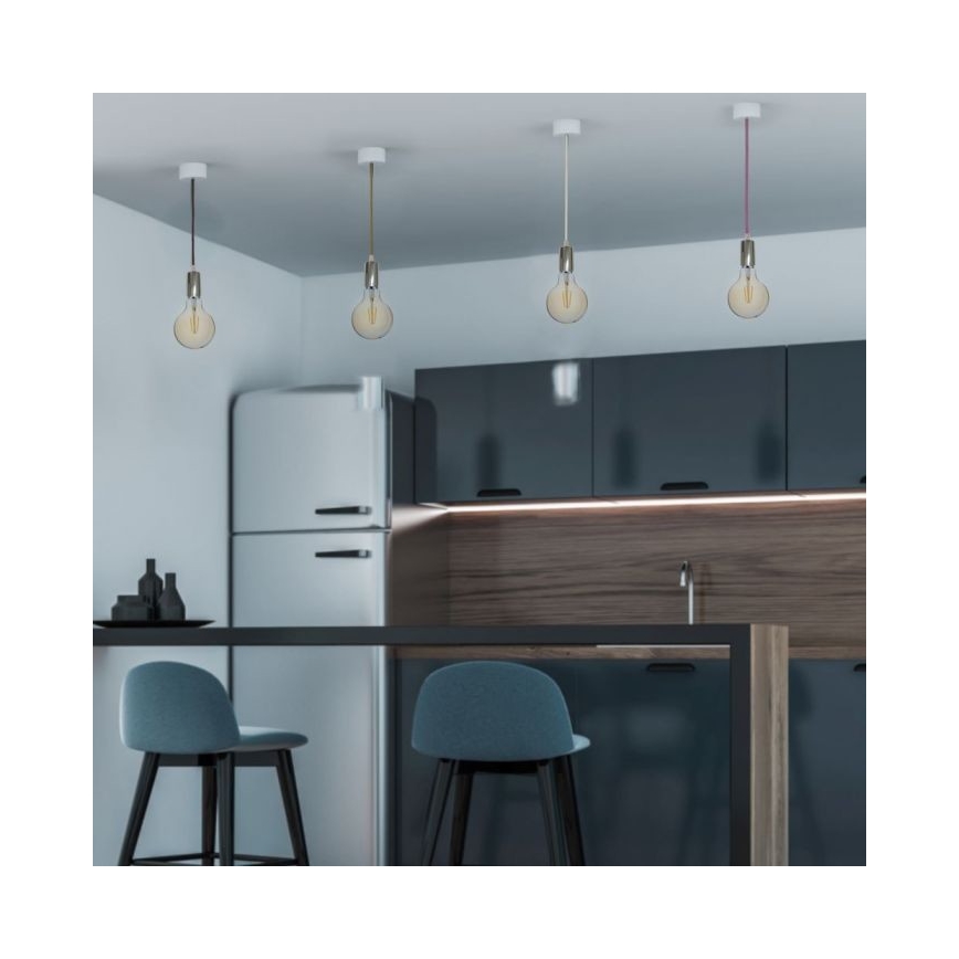 Câble d'alimentation 1xE27/60W/230V jaune/chrome brillant
