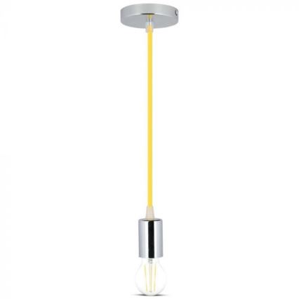 Câble d'alimentation 1xE27/60W/230V jaune/chrome brillant