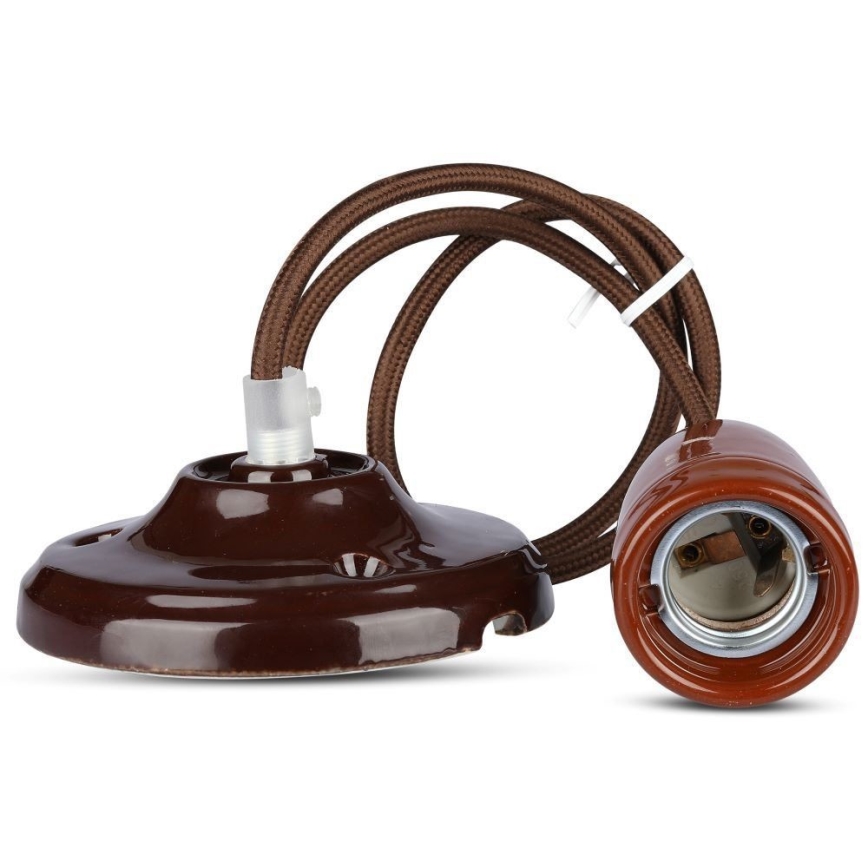Câble d'alimentation 1xE27/60W/230V marron/porcelaine