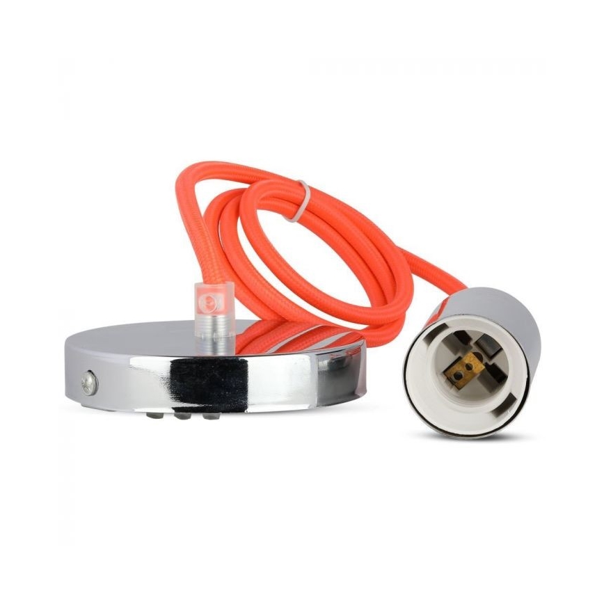 Câble d'alimentation 1xE27/60W/230V orange/chrome brillant