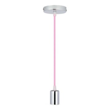 Câble d'alimentation 1xE27/60W/230V rose clair/chrome brillant