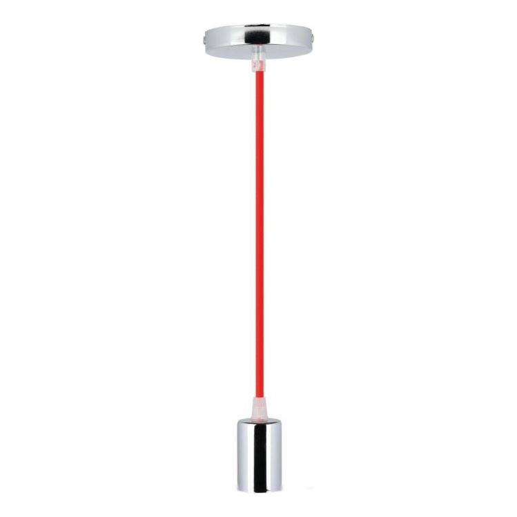 Câble d'alimentation 1xE27/60W/230V rouge/chrome brillant