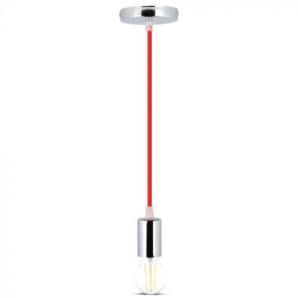Câble d'alimentation 1xE27/60W/230V rouge/chrome brillant