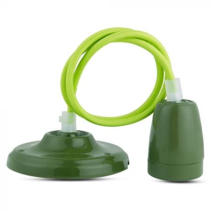 Câble d'alimentation 1xE27/60W/230V vert/porcelaine