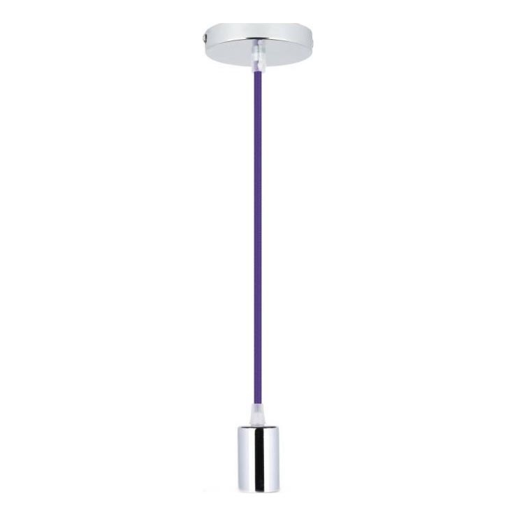 Câble d'alimentation 1xE27/60W/230V violet/chrome brillant