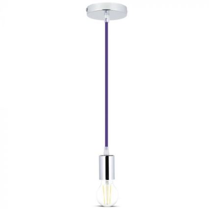 Câble d'alimentation 1xE27/60W/230V violet/chrome brillant