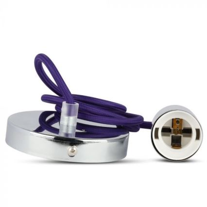 Câble d'alimentation 1xE27/60W/230V violet/chrome brillant