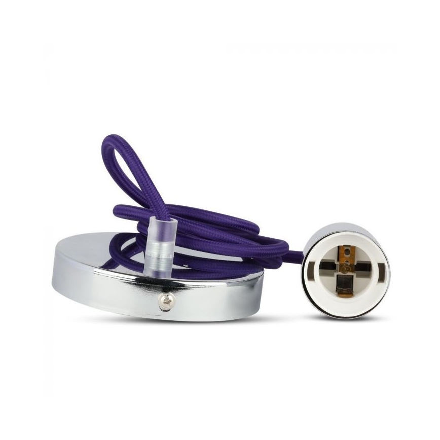 Câble d'alimentation 1xE27/60W/230V violet/chrome brillant