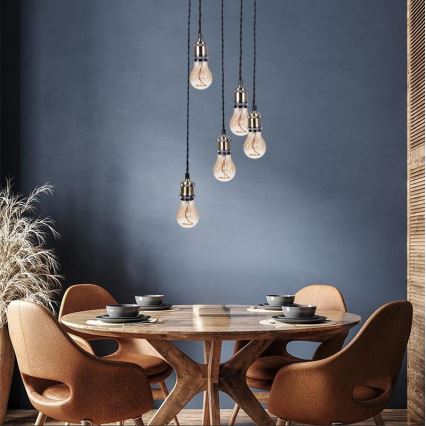 Câble d'alimentation 5xE27/60W/230V bronze