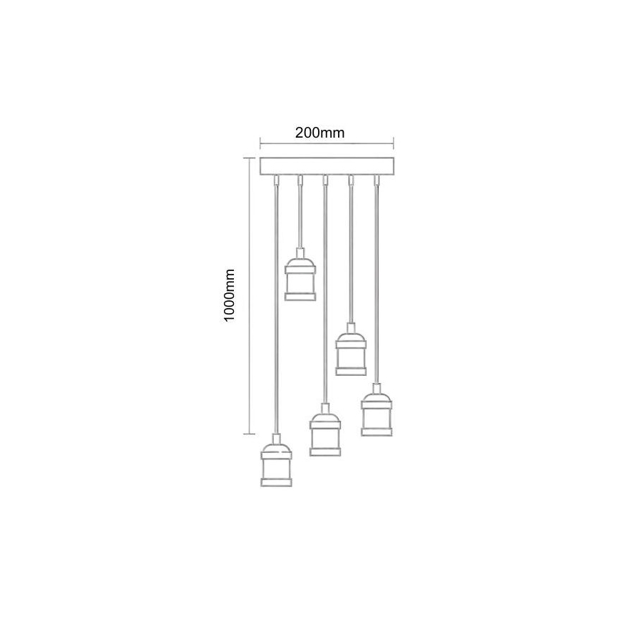 Câble d'alimentation 5xE27/60W/230V bronze
