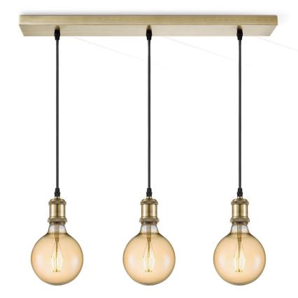 Câble d'alimentation VINTAGE 3xE27/40W/230V laiton