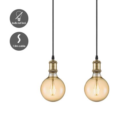 Câble d'alimentation VINTAGE 3xE27/40W/230V laiton