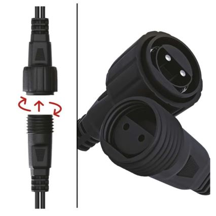 Câble de dérivation extérieur 0,5 m pour guirlandes en série, IP44