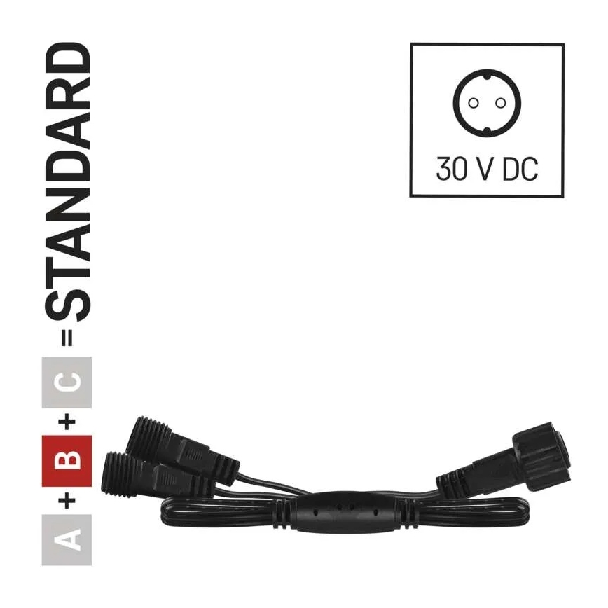 Câble de dérivation extérieur 0,5 m pour guirlandes en série, IP44