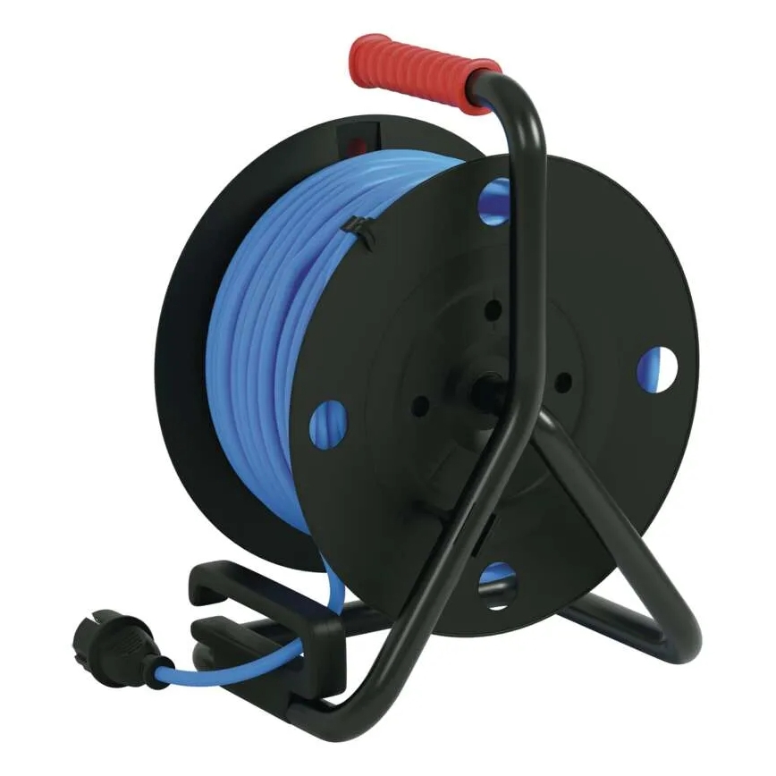 Câble d'extension sur enrouleur avec 4 prises 50m silicone IP44