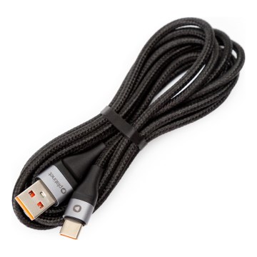 Câble USB tressé connecteur USB-A / USB-C 18W 2m noir