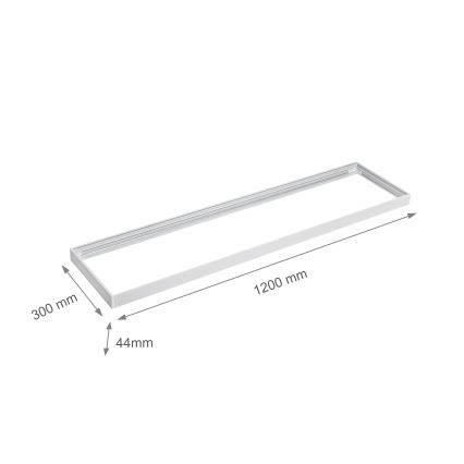 Cadre métallique pour l'installation de panneaux LED 1200x300 mm blanc