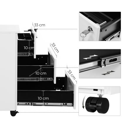 Caisson de bureau SECURIO blanc