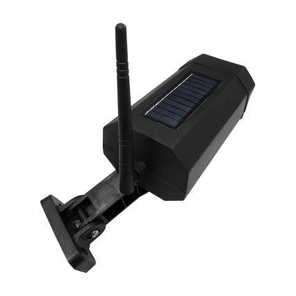 Caméra de sécurité factice solaire avec détecteur LED/3,7V IP44 noir + télécommande