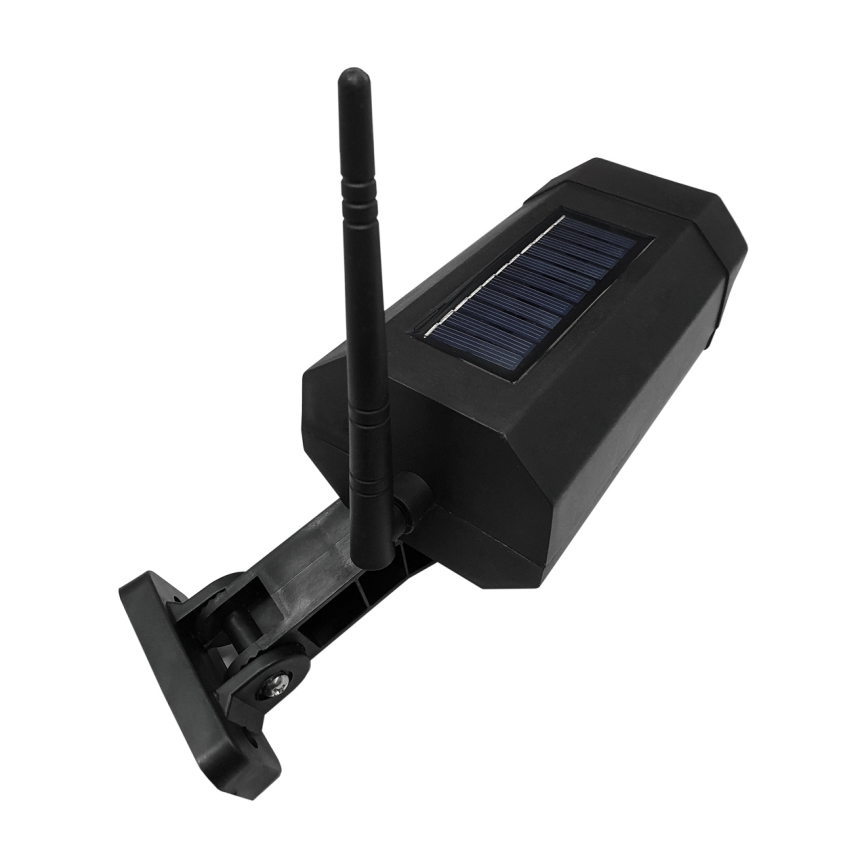 Caméra de sécurité factice solaire avec détecteur LED/3,7V IP44 noir + télécommande