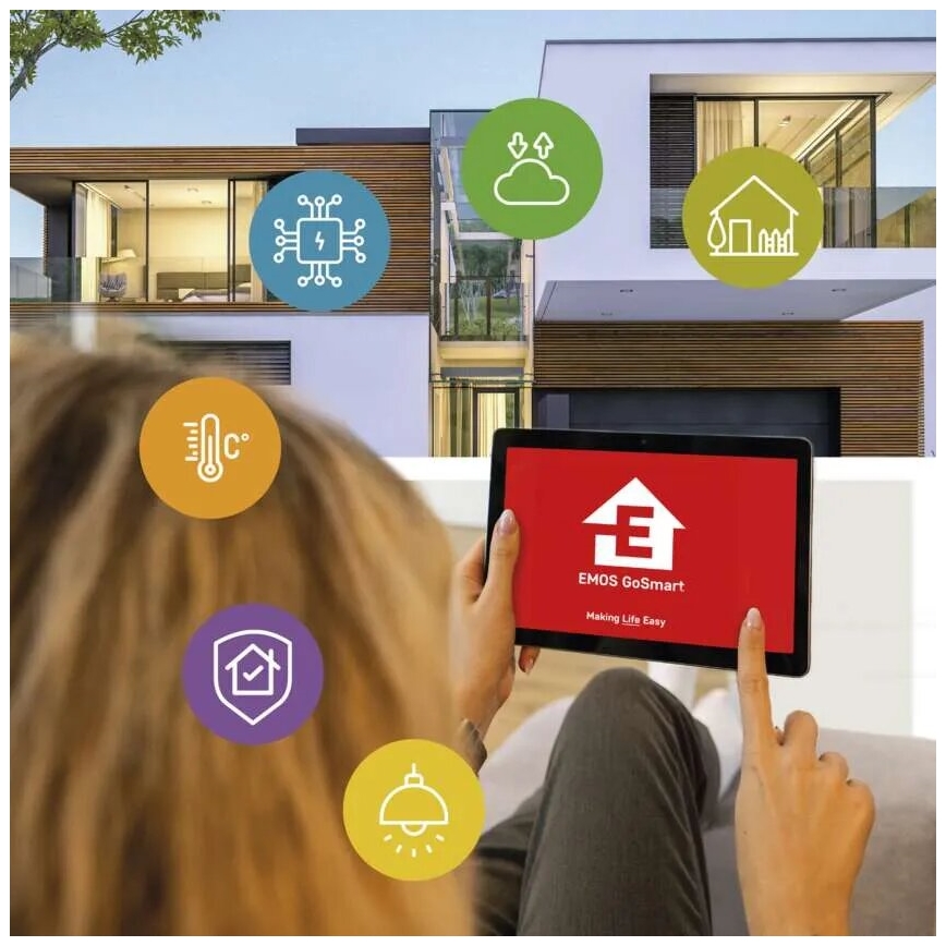 Caméra extérieure connectée avec éclairage GoSmart LED/12W/230V IP65 Wi-Fi Tuya blanc