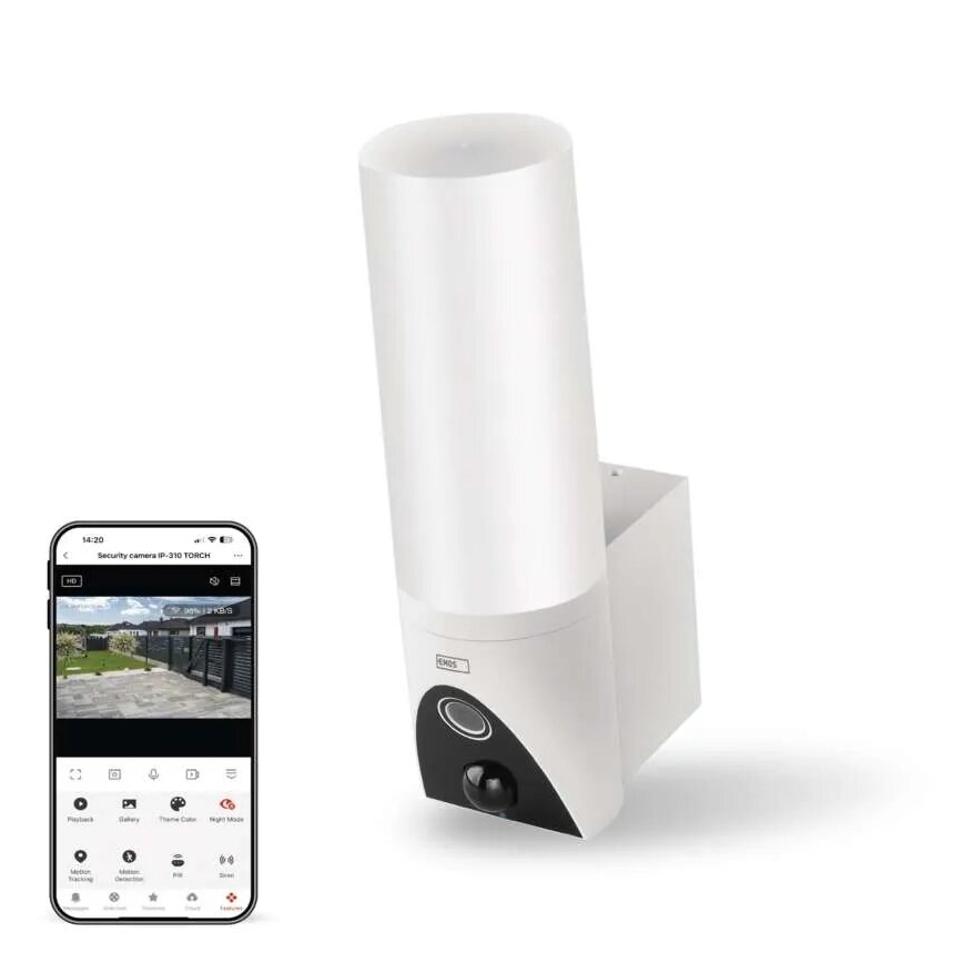 Caméra extérieure connectée avec éclairage GoSmart LED/12W/230V IP65 Wi-Fi Tuya blanc