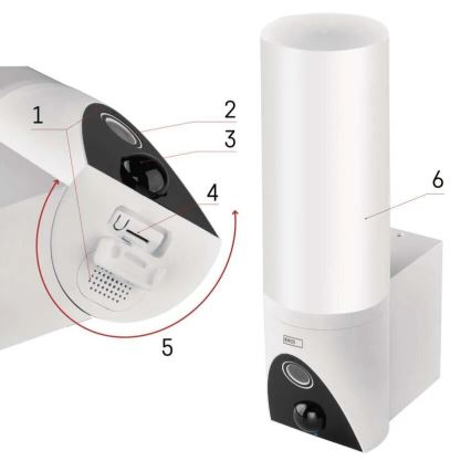Caméra extérieure connectée avec éclairage GoSmart LED/12W/230V IP65 Wi-Fi Tuya blanc