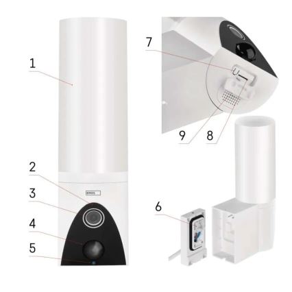 Caméra extérieure connectée avec éclairage GoSmart LED/12W/230V IP65 Wi-Fi Tuya blanc