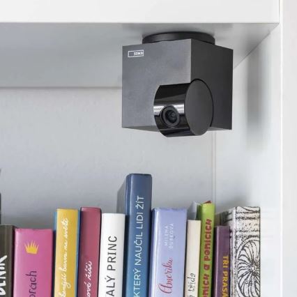 Caméra intérieure pivotante intelligente avec capteur de mouvement GoSmart 5V Wi-Fi Tuya noire