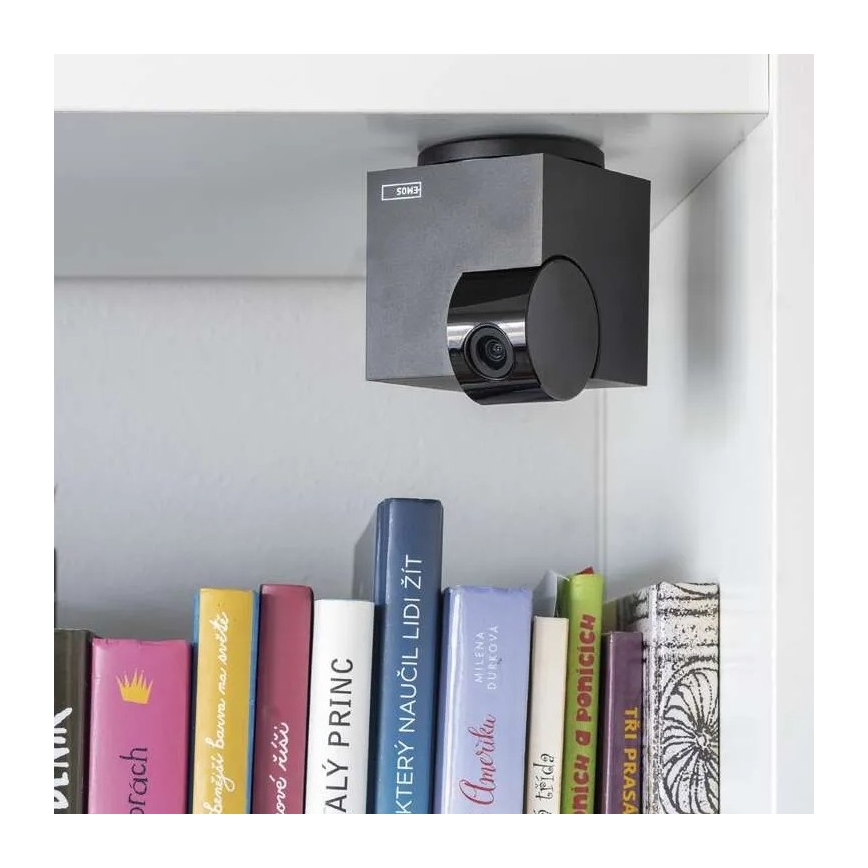 Caméra intérieure pivotante intelligente avec capteur de mouvement GoSmart 5V Wi-Fi Tuya noire
