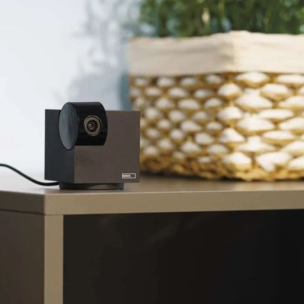 Caméra intérieure pivotante intelligente avec capteur de mouvement GoSmart 5V Wi-Fi Tuya noire