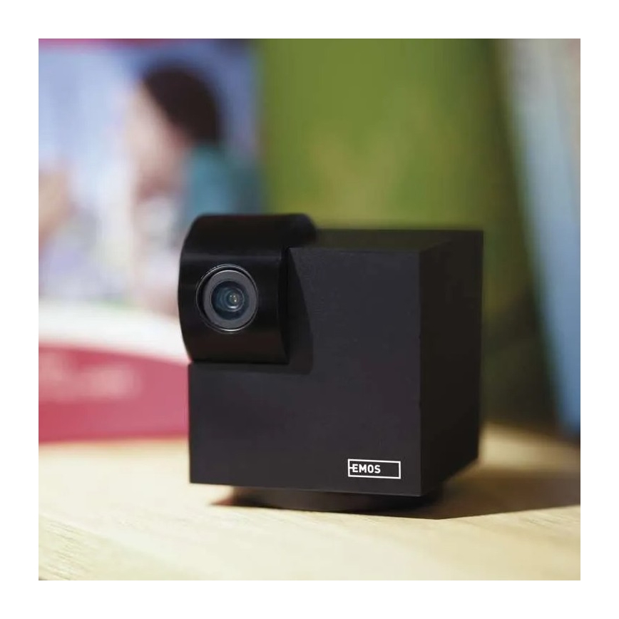 Caméra intérieure pivotante intelligente avec capteur de mouvement GoSmart 5V Wi-Fi Tuya noire