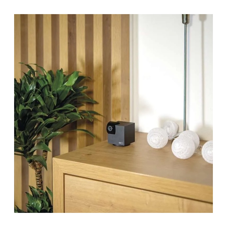 Caméra intérieure pivotante intelligente avec capteur de mouvement GoSmart 5V Wi-Fi Tuya noire